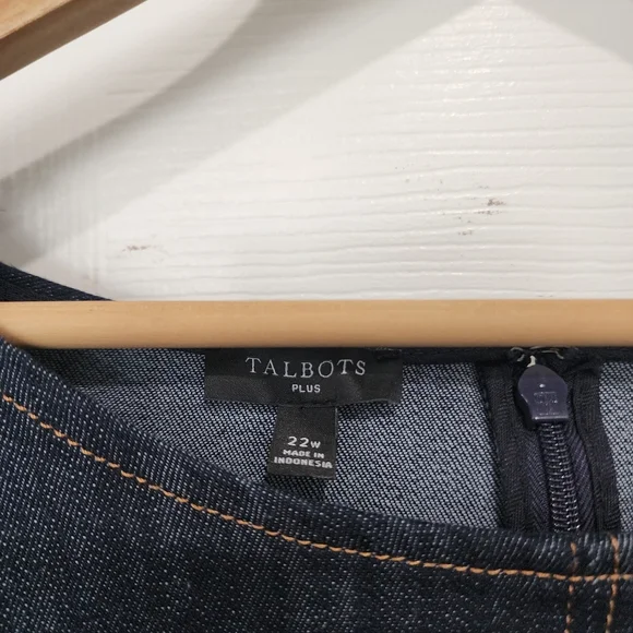 Talbots Refined A-line Dark Blue Denim Dress Size 22W - Picture 3 of 4